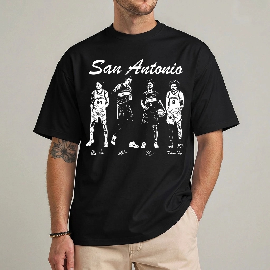 San Antonio Spurs Wembanyama Harper Castle Vassell Shirt San Antonio Spurs Wembanyama Harper Castle Vassell Shirt
