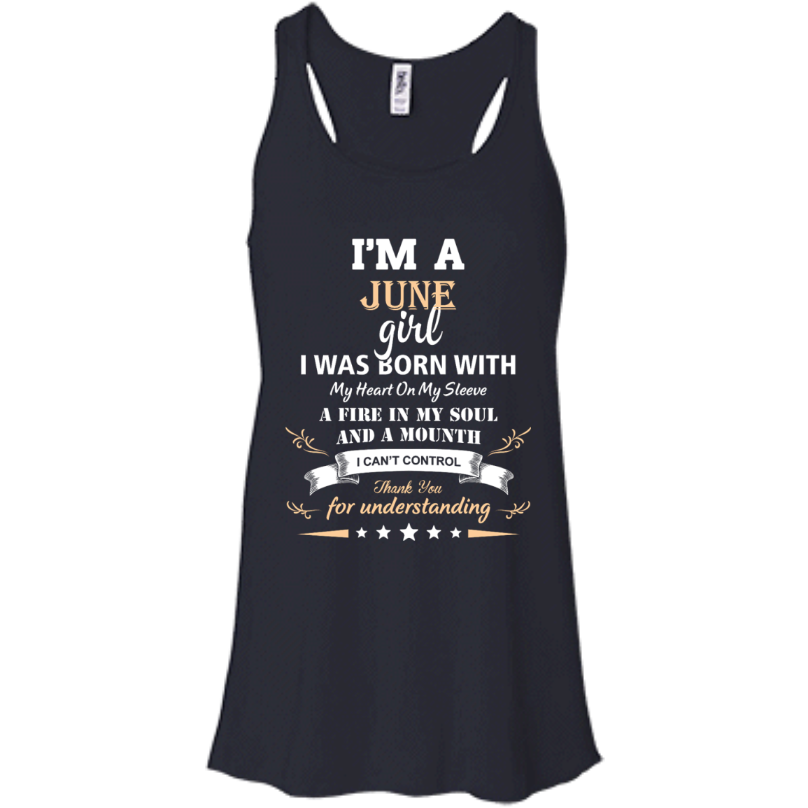 Im a June girl shirts - I was born with my heart on my sleeve a fine in ...