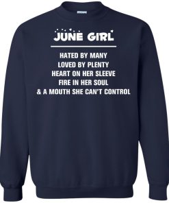 June girl - hated by many - loved by plenty - heart on her sleeve t-shirt,tank,hoodie,sweater
