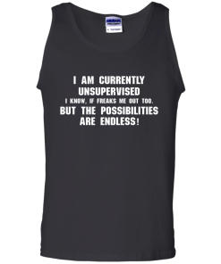 I am currently unsupervised, I know it freaks me out too shirt, tank, hoodie