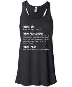Developer Funny shirts - what people hear when i say i'm a software developer shirt