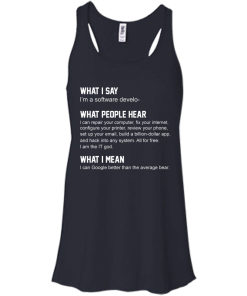 Developer Funny shirts - what people hear when i say i'm a software developer shirt