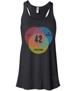 Venn Diagram: Life, the Universe & Everything - Life Meaning is 42 t-shirt, tank, v-neck, hoodie