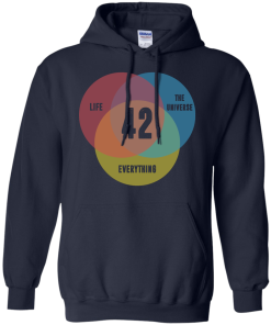 Venn Diagram: Life, the Universe & Everything - Life Meaning is 42 t-shirt, tank, v-neck, hoodie