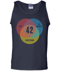 Venn Diagram: Life, the Universe & Everything - Life Meaning is 42 t-shirt, tank, v-neck, hoodie