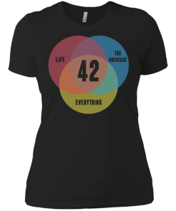 Venn Diagram: Life, the Universe & Everything - Life Meaning is 42 t-shirt, tank, v-neck, hoodie