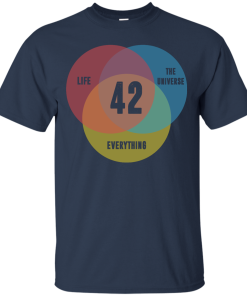Venn Diagram: Life, the Universe & Everything - Life Meaning is 42 t-shirt, tank, v-neck, hoodie