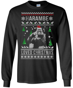 Harambe Loved Christmas Sweater, T-Shirt, Long Sleeve