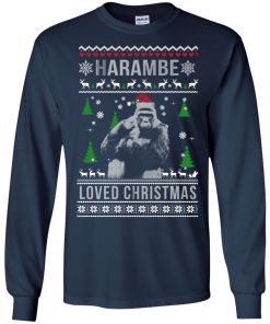 Harambe Loved Christmas Sweater, T-Shirt, Long Sleeve