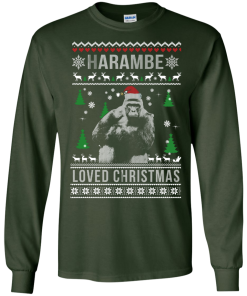 Harambe Loved Christmas Sweater, T-Shirt, Long Sleeve