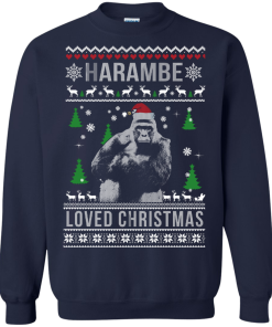 Harambe Loved Christmas Sweater, T-Shirt, Long Sleeve