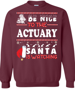 Be Nice To The Actuary Santa Is Watching Sweatshirt, T-Shirt