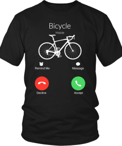 My bicycle is Calling tshirt, mobile call tshirt