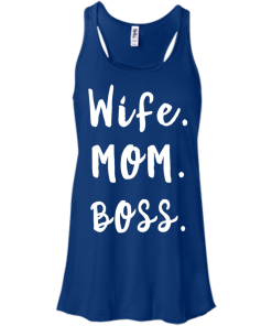 Wife. Mom. Boss Tank Top in Black and Navy