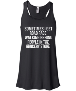 Road rage walking behind people in the grocery store