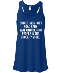 Road rage walking behind people in the grocery store