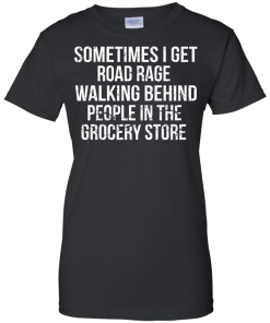 Road rage walking behind people in the grocery store