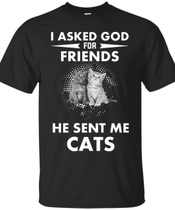 Cat Lover Shirt - I asked god for friends he sent me cats T-shirt,tank top & Hoodies